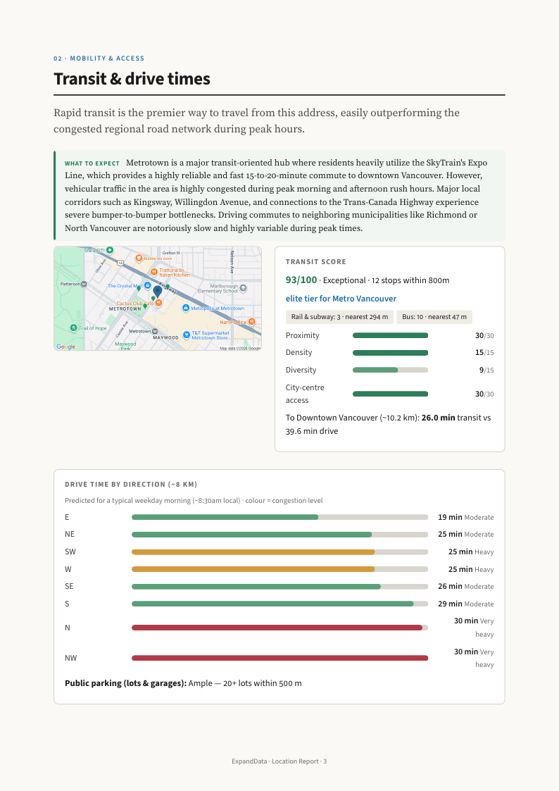 Getting around — transit & driving